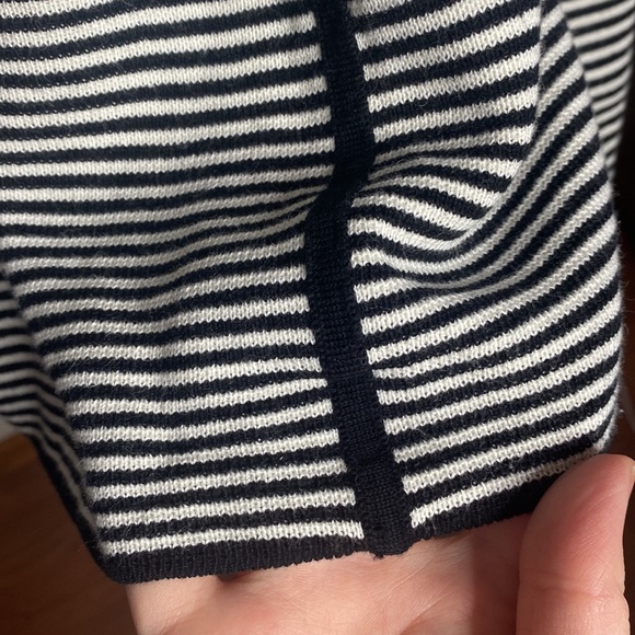 Talbots striped open front shawl collar relaxed sweater cardigan size Mp - Picture 7 of 14